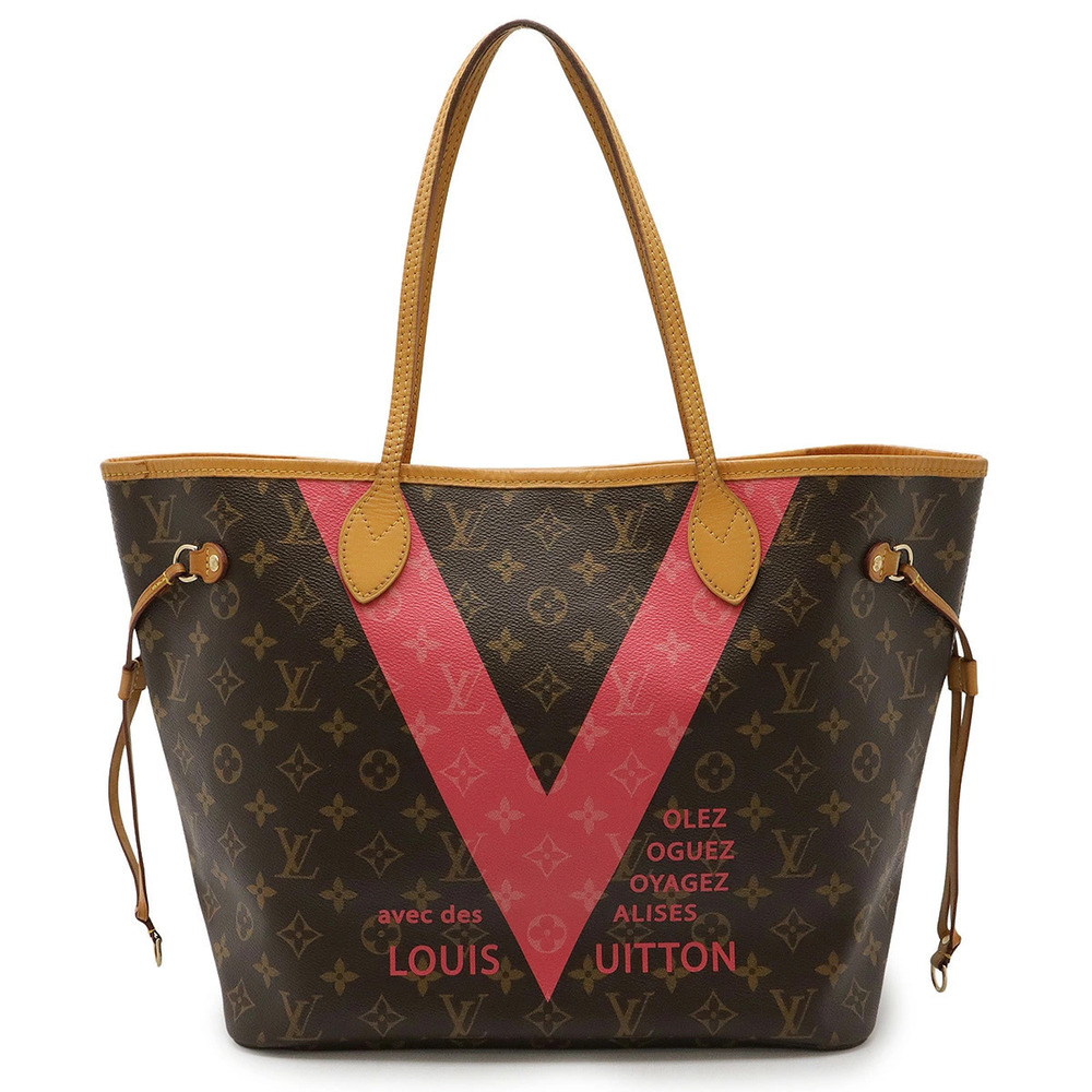 LOUIS VUITTON Monogram V Neverfull Tote Bag Shoulder Grenade Pink